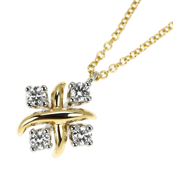 Tiffany ティファニー デザイナー ジュエリー ネックレス ペンダント ティファニー Pt950/ K18YG ダイヤモンド ペンダントネックレス シュ