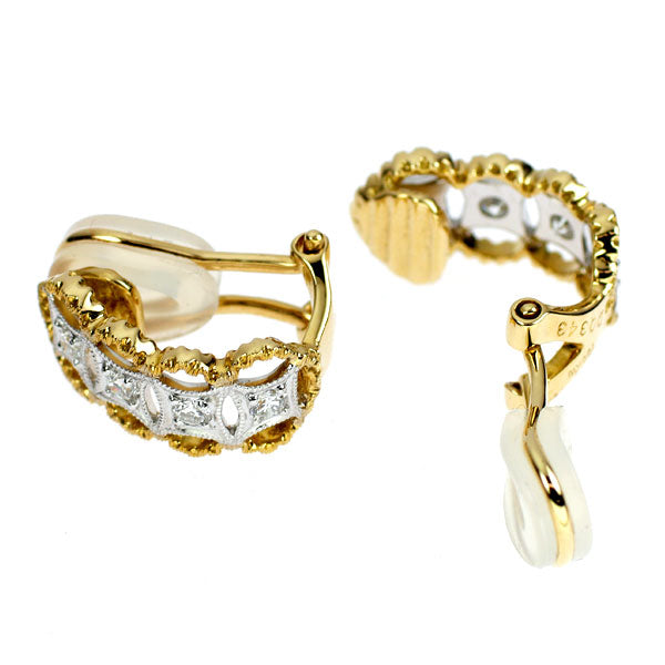 K18YG/ WG ダイヤモンド イヤリング 0.343ct