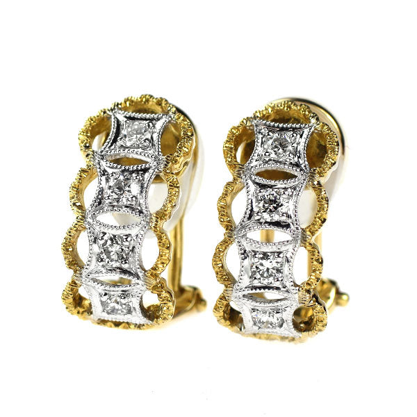 K18YG/ WG ダイヤモンド イヤリング 0.343ct