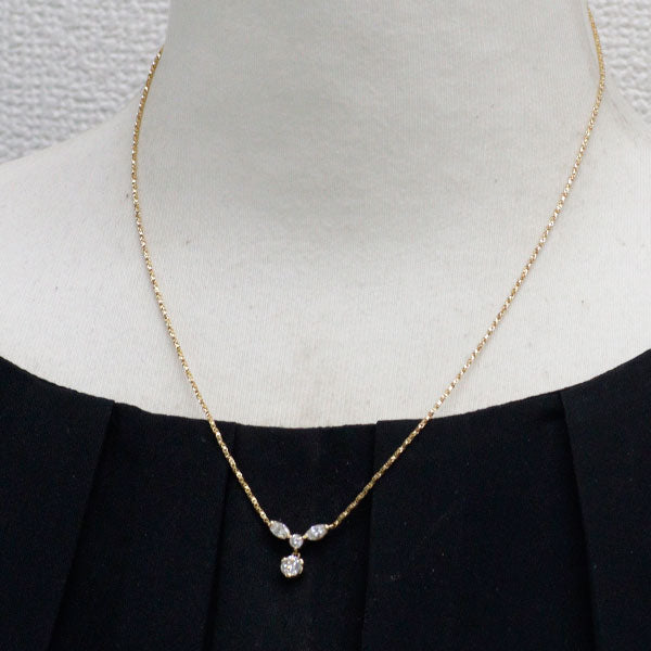 K18YG ダイヤモンド ペンダントネックレス 0.36ct D0.39ct