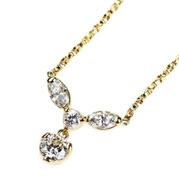 K18YG ダイヤモンド ペンダントネックレス 0.36ct D0.39ct