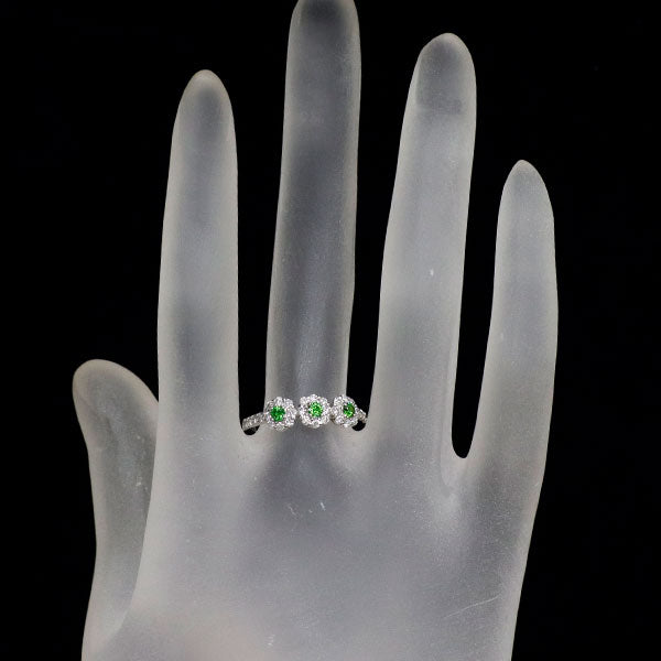 希少 Pt900 デマントイドガーネット リング 0.20ct D0.45ct