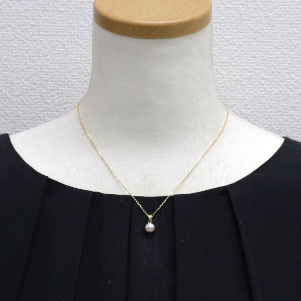 ミキモト K18YG アコヤ 真珠 ペンダントネックレス 径約6.7mm