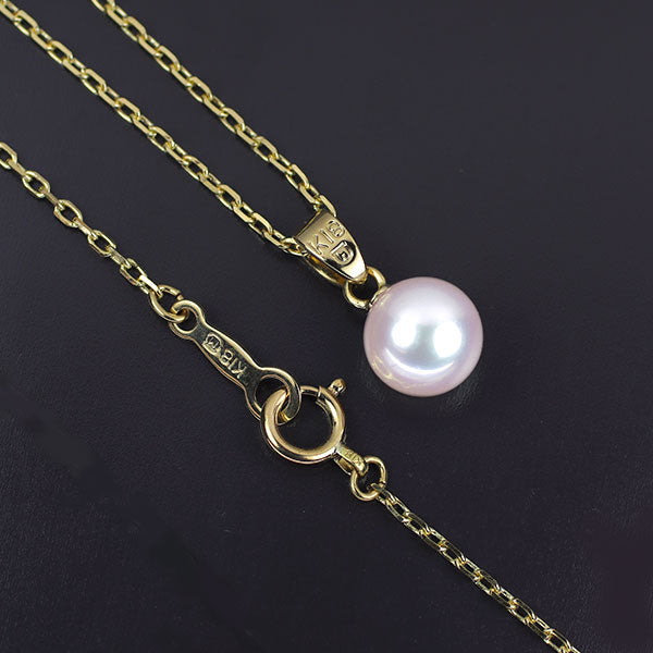 ミキモト K18YG アコヤ 真珠 ペンダントネックレス 径約6.7mm