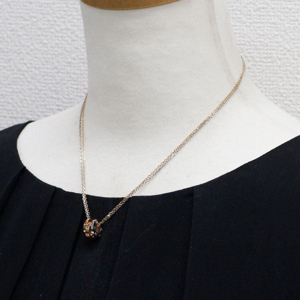 カルティエ K18WG/PG ダイヤモンド ペンダントネックレス ラブ スリーフープ