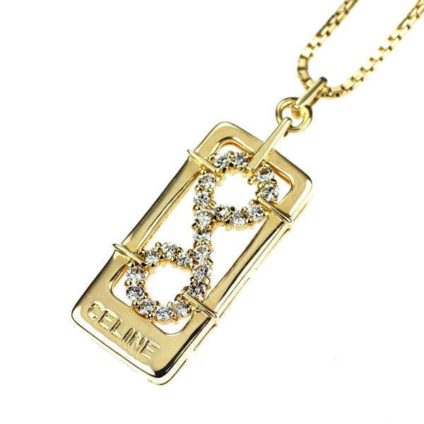 セリーヌ K18YG ダイヤモンド ペンダントネックレス 0.22ct