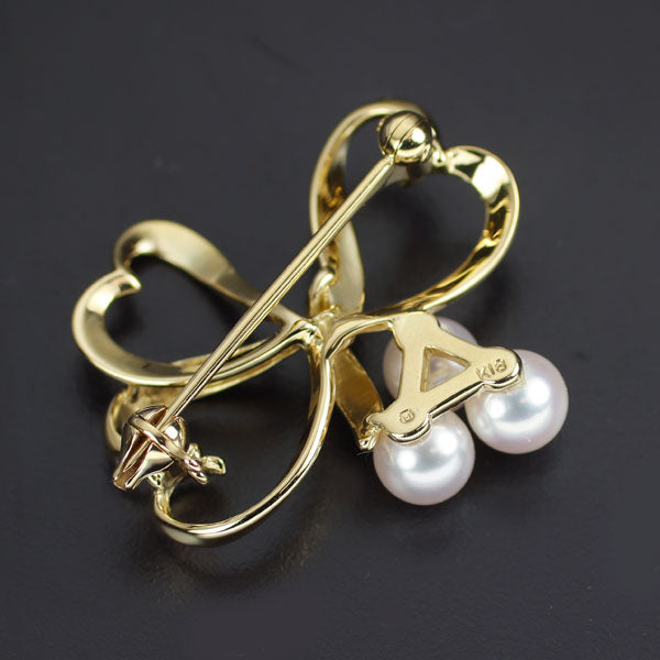 ミキモト K18YG アコヤ 真珠 ブローチ 径約5.1-5.4mm