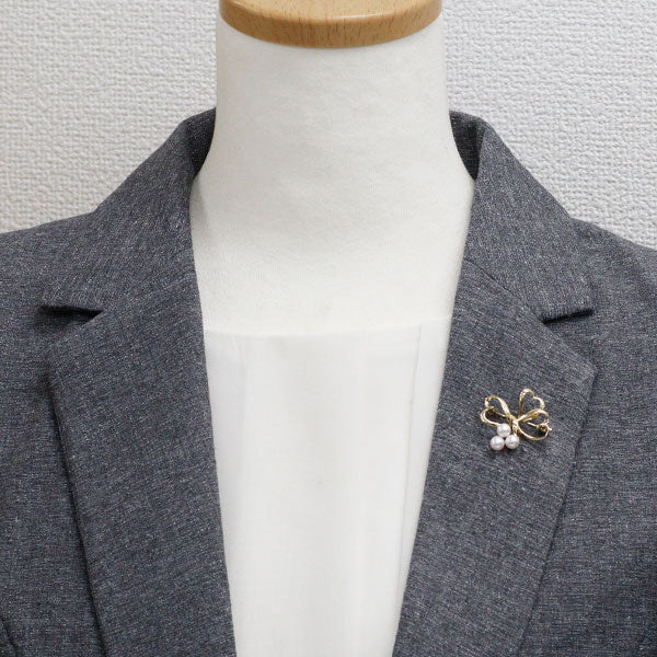 ミキモト K18YG アコヤ 真珠 ブローチ 径約5.1-5.4mm