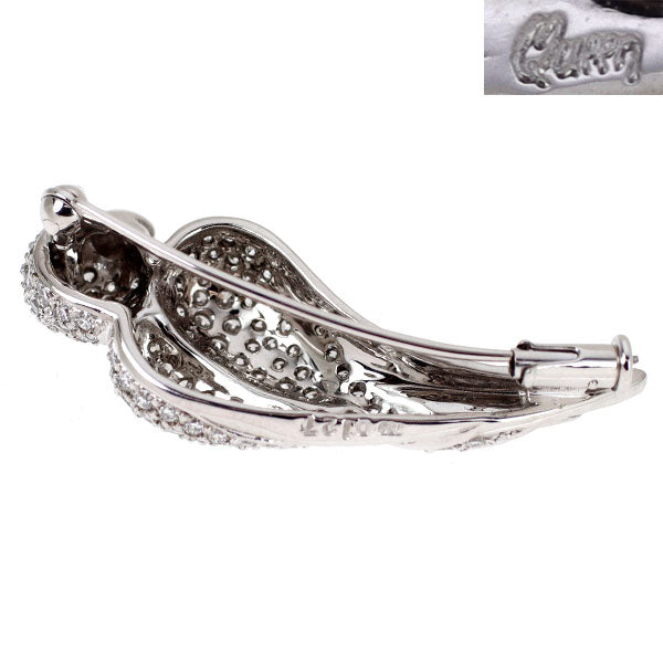 クイーン/Queen K18WG ダイヤモンド ブローチ 1.27ct 鳥
