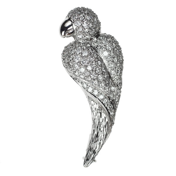 クイーン/Queen K18WG ダイヤモンド ブローチ 1.27ct 鳥