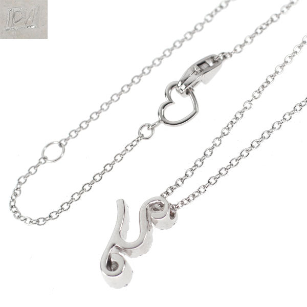 ポンテヴェキオ K18WG ダイヤモンド ペンダントネックレス 0.11ct イニシャル「Y」