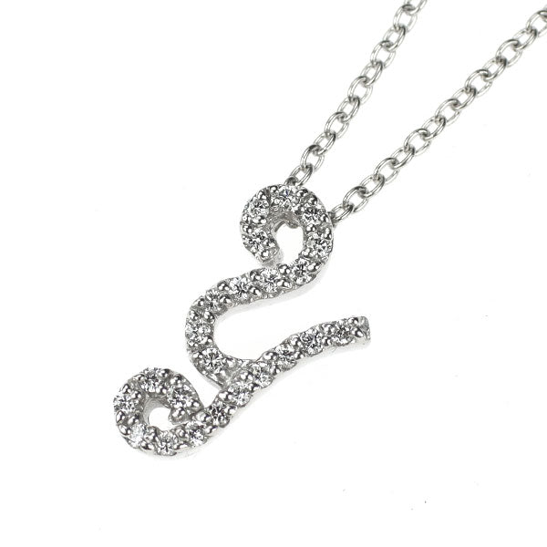 ポンテヴェキオ K18WG ダイヤモンド ペンダントネックレス 0.11ct イニシャル「Y」