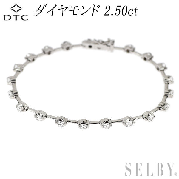 DTC K18WG ダイヤモンド ブレスレット 2.50ct LINE
