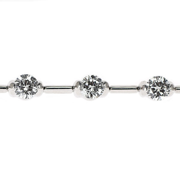 DTC K18WG ダイヤモンド ブレスレット 2.50ct LINE