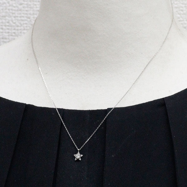 wish upon a star Pt900/ Pt850 ダイヤモンド ペンダントネックレス 0.095ct D0.02ct