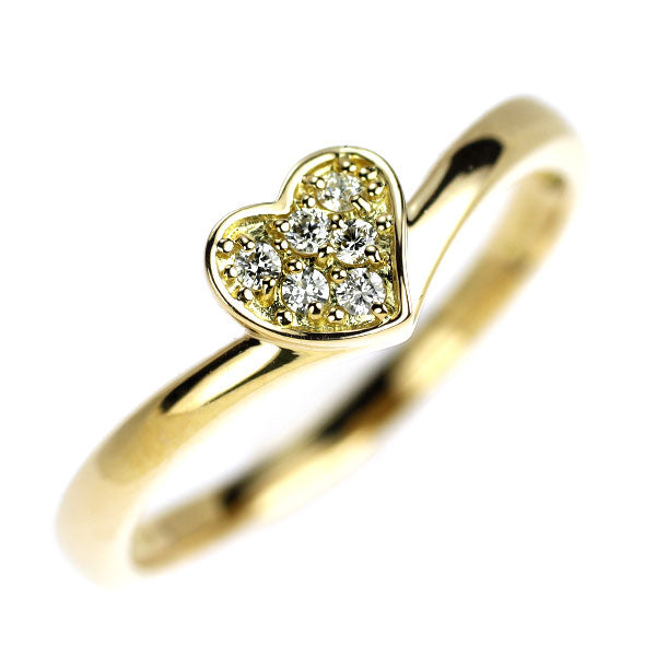 スタージュエリー K18YG ダイヤモンド リング 0.07ct ハート