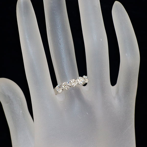 新品 Pt950 全石グレード付 D&D144面ダイヤモンドリング 1.688ct D-G VVS2 SI1 【エスコレ】 ハーフエタニティ