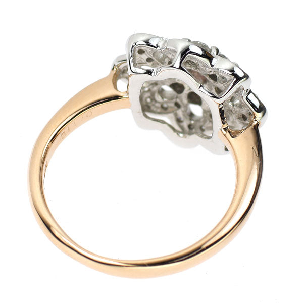 希少 K18WG/PG 天然ピンク ダイヤモンド リング 0.112ct FP I1 D0.38ct フラワー