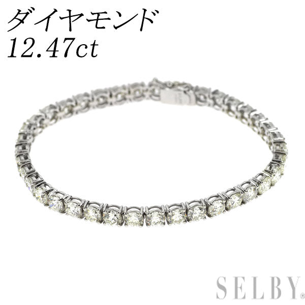 Pt900/ Pt850 ダイヤモンド テニス ブレスレット 12.47ct