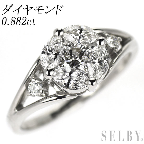 K18WG ダイヤモンド リング 0.882ct