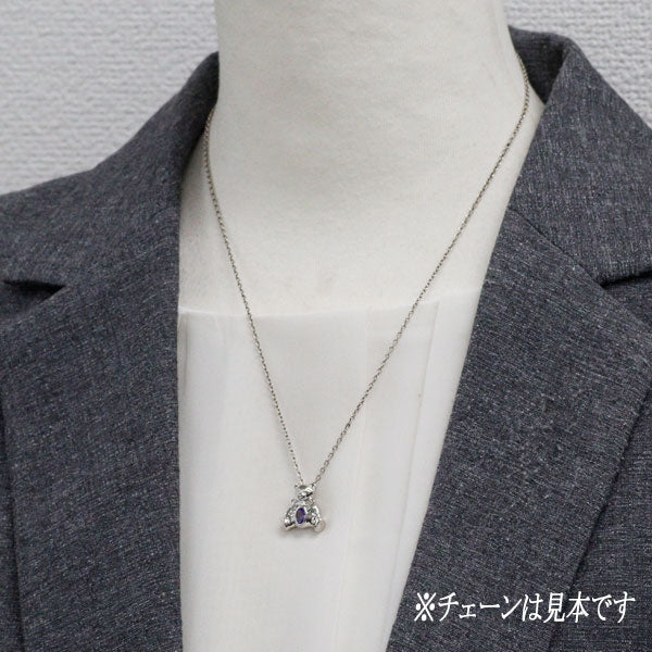 K18WG タンザナイト ダイヤモンド ペンダントトップ 0.20ct D0.05ct 熊