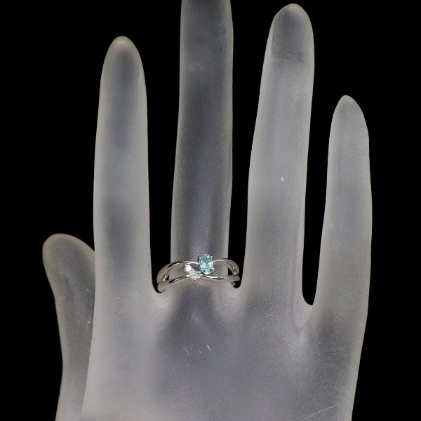 K18WG パライバトルマリン ダイヤモンド リング 0.23ct D0.08ct