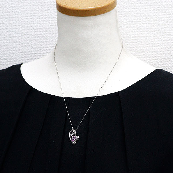 Pt900/ Pt850 インペリアル トパーズ ダイヤモンド ペンダントネックレス 1.23ct D0.14ct
