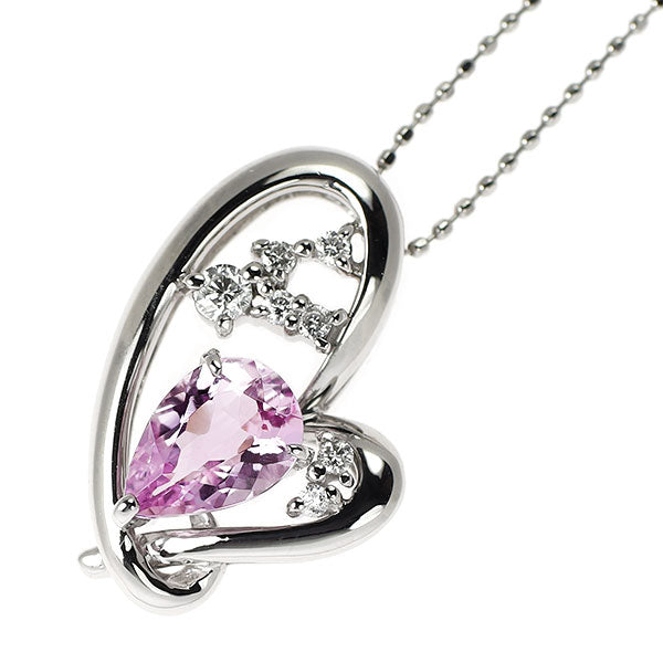 Pt900/ Pt850 インペリアル トパーズ ダイヤモンド ペンダントネックレス 1.23ct D0.14ct