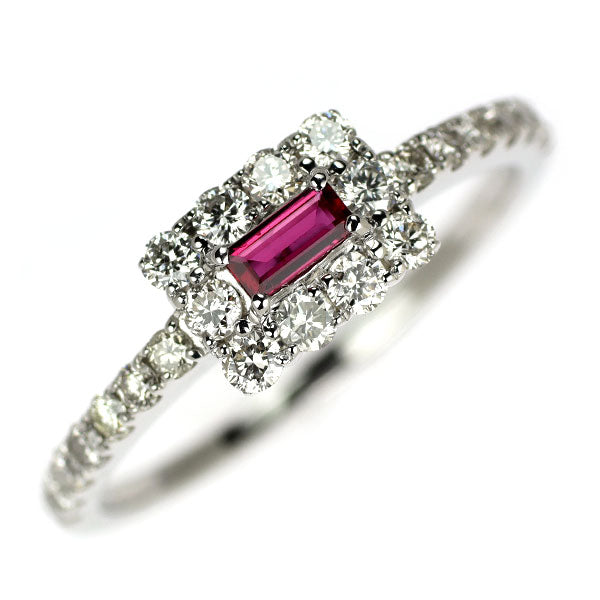 Pt900 ルビー ダイヤモンド リング 0.11ct D0.46ct