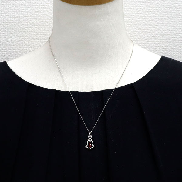 Pt900/ Pt850 ルビー ダイヤモンド ペンダントネックレス 0.30ct D0.06ct