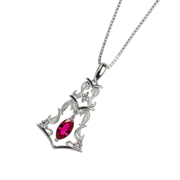 Pt900/ Pt850 ルビー ダイヤモンド ペンダントネックレス 0.30ct D0.06ct