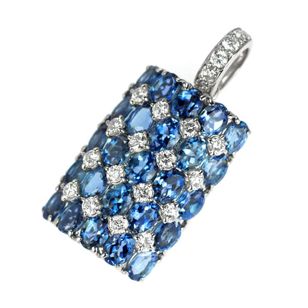 K18WG サンタマリア アクアマリン ダイヤモンド ペンダントトップ 3.95ct D0.62ct