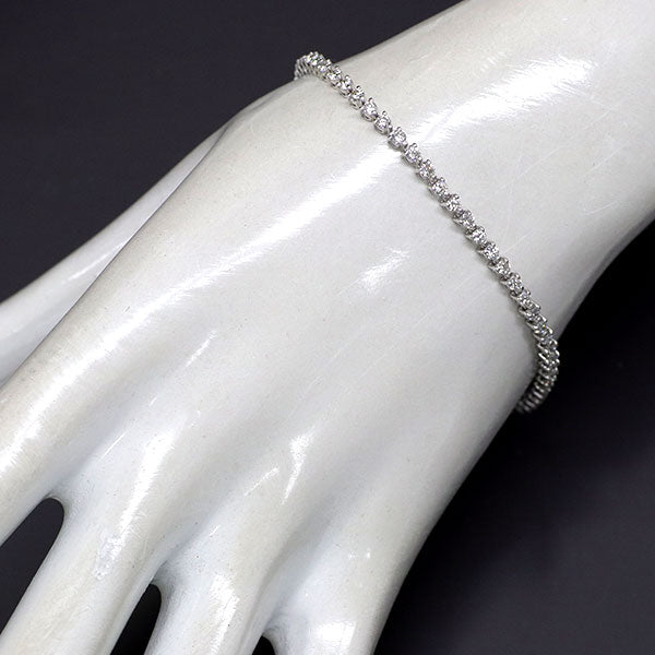 K18WG ダイヤモンド ブレスレット 2.14ct テニス