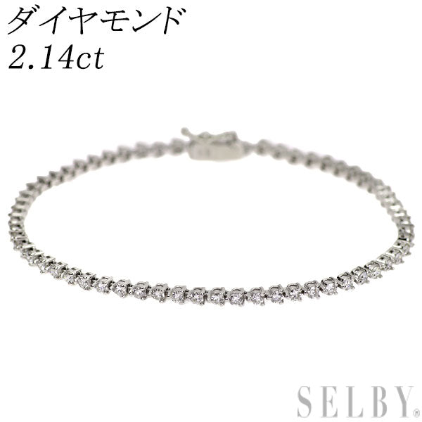 K18WG ダイヤモンド ブレスレット 2.14ct テニス