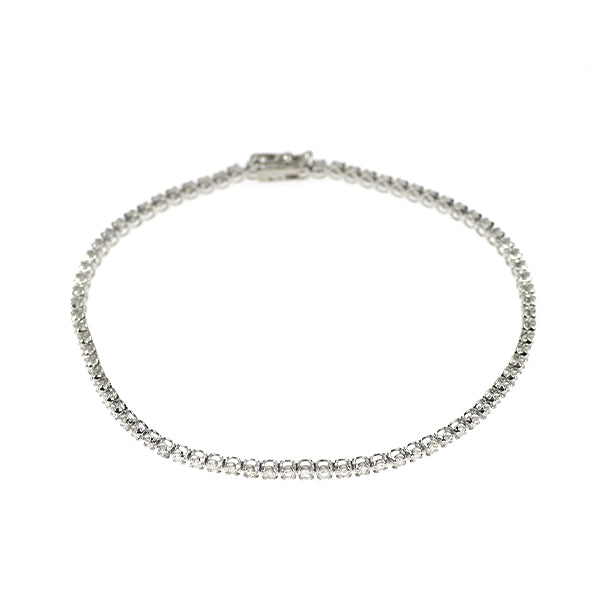 K18WG ダイヤモンド ブレスレット 1.02ct テニス