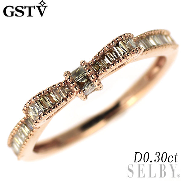 GSTV K18PG ダイヤモンド リング 0.30ct リボン