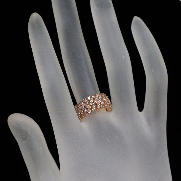K18PG 天然ピンク/ カラーレス ダイヤモンド リング 1.45ct