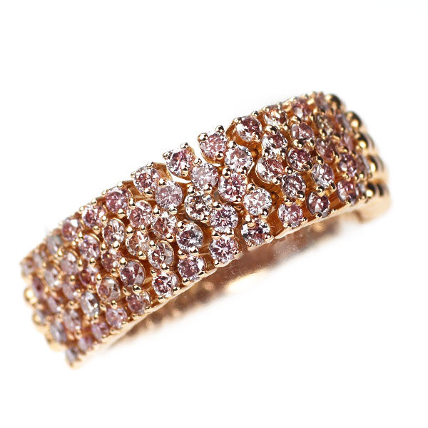 K18PG 天然ピンク/ カラーレス ダイヤモンド リング 1.45ct