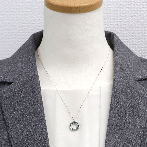 K18WG トリートブルーダイヤモンド ペンダントネックレス 0.65ct