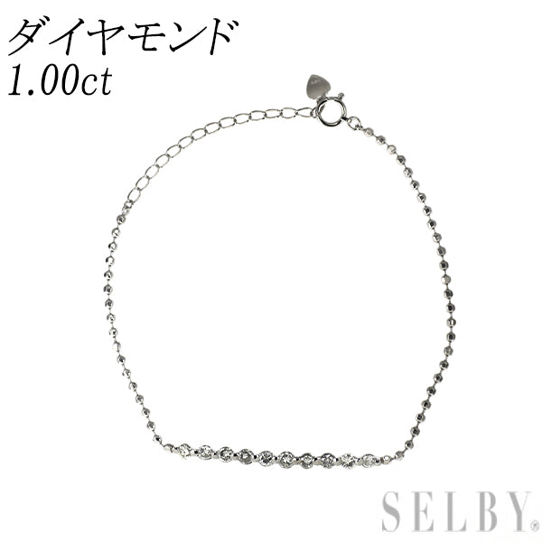 Pt900/ Pt850 ダイヤモンド ブレスレット 1.00ct
