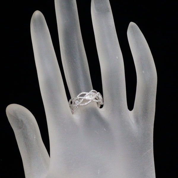 K18WG テーパー ダイヤモンド リング 0.78ct D0.43ct