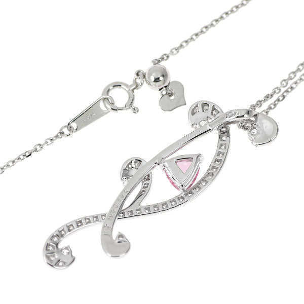 K18WG ピンクサファイア ダイヤモンド ペンダントネックレス 0.62ct D0.61ct