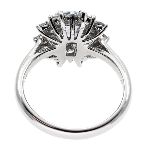 Pt950 スリランカ産 非加熱サファイア ダイヤモンド リング 1.15ct 0.81ct