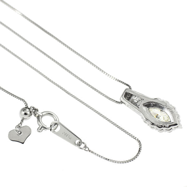 Pt900/ Pt850 マーキス ダイヤモンド ペンダントネックレス 0.279ct D0.26ct