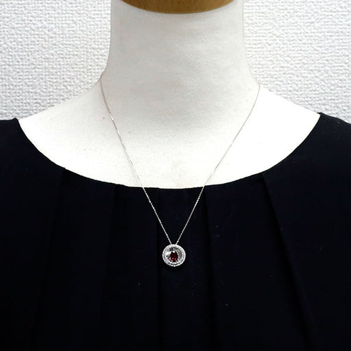 K18WG ルベライト ダイヤモンド ペンダントネックレス 0.83ct D0.27ct