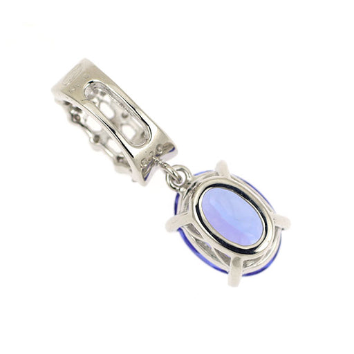 K18WG タンザナイト ダイヤモンド ペンダントトップ 1.31ct D0.10ct