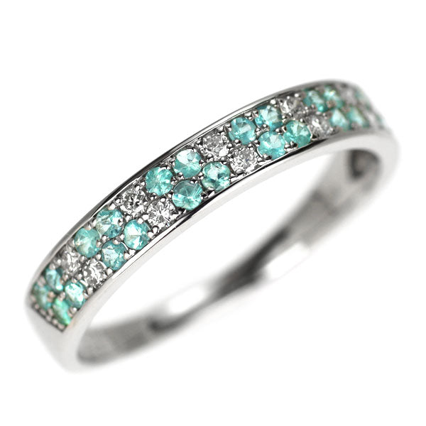 Pt950 パライバトルマリン ダイヤモンド リング 0.25ct D0.11ct