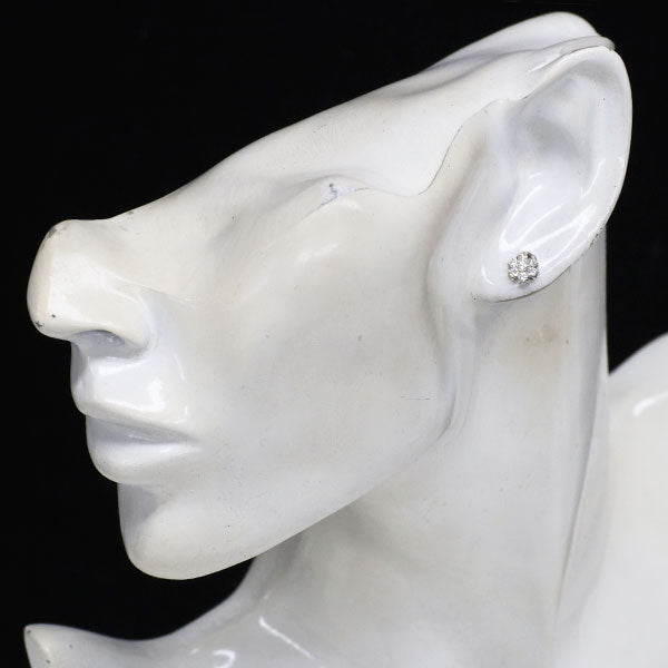 K18WG ダイヤモンド ピアス 0.50ct フラワー
