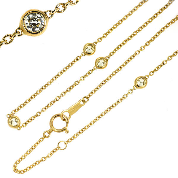 K18YG ダイヤモンド ペンダント ステーションネックレス 0.76ct