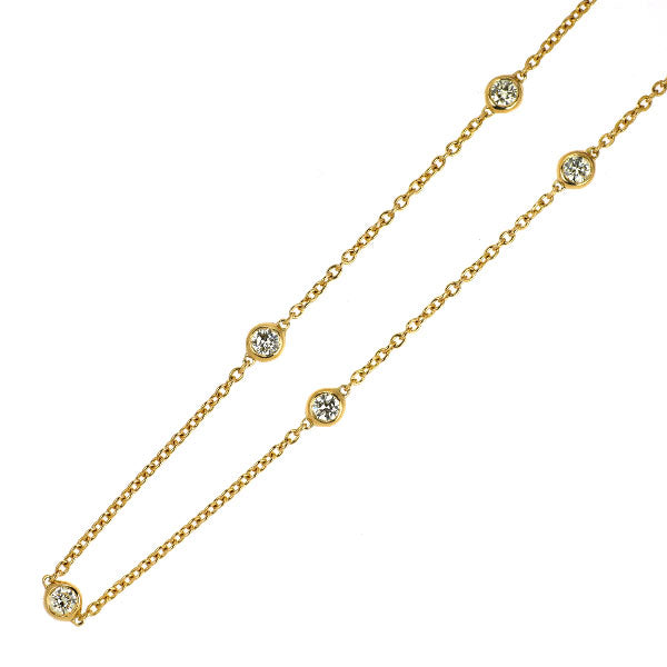 K18YG ダイヤモンド ペンダント ステーションネックレス 0.76ct